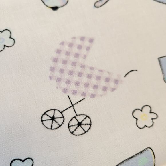 Cotton Fabric Baby Print Rocking Horse Hearts Hancock Fabrics 1 Yd x 44" Blue - Picture 4 of 11